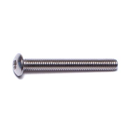 Midwest Fastener M3-0.50 Socket Head Cap Screw, Button, Plain Stainless Steel, 25 mm Length, 8 PK 75547